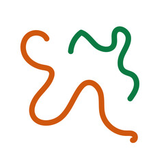 Obraz premium Green orange squiggly lines decoration 