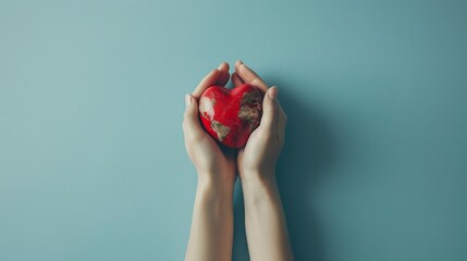 The concept of world humanitarian day, copy space. Earth day concept