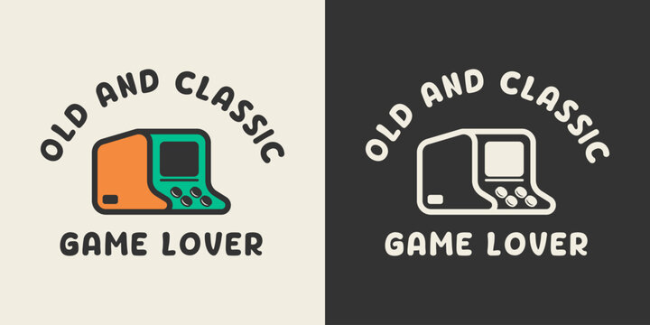 Aesthetic game arcade machine. Retro game lover club printable drawing.