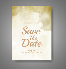 Wedding invitation with abstract watercolor background