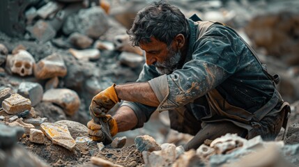 Unearthing History: Archaeologist Excavating Ancient
