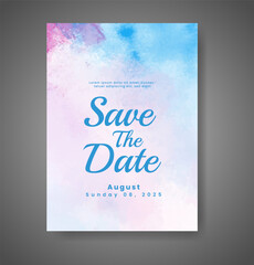 Wedding invitation with abstract watercolor background