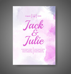 Wedding invitation with abstract watercolor background