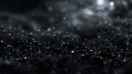 Fototapeta premium Abstract futuristic - technology with polygonal shapes on dark blue background. Design digital technology concept. 3d illustration,Out of focus lights. Blurred blue spots,Abstract background