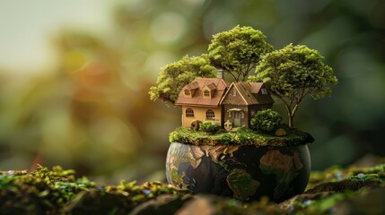 World Habitat Day Concept. Background with copy space area for text. World environment day and earth day concept