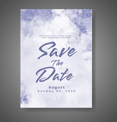 Wedding invitation with abstract watercolor background