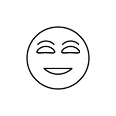 Laughing face emoji line icon. vector simple illustration for web and app on white background..eps