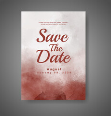 Wedding invitation with abstract watercolor background