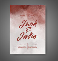 Wedding invitation with abstract watercolor background