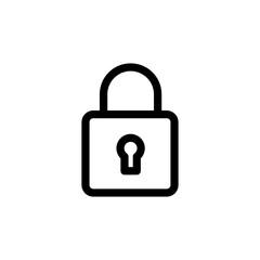lock line icon, password outline sign flat trendy style illustration for web and app on white background..eps