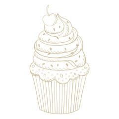 Cherry mousse cupcake