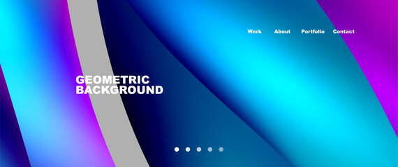 Web page design with geometric elements - circle and wave. Techno art concept. Vector Illustration For Wallpaper, Banner, Background, Card, Book Illustration, landing page