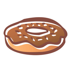 Doughnut in hand drawn style
