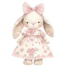 Fototapeta premium Adorable Pink Bunny Clipart Collection