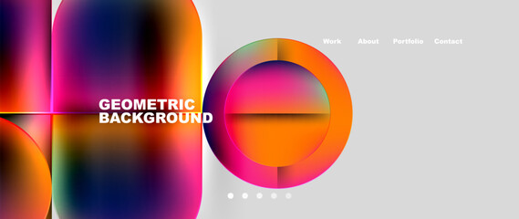 Geometric abstract glassmorphism with circles and squares. Vector Illustration For Wallpaper, Banner, Background, Card, Book Illustration, landing page