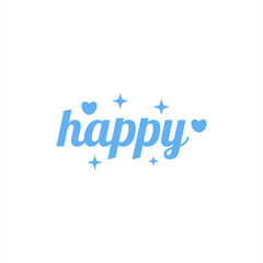 happy letter greeting design, happy writing, happy icon
