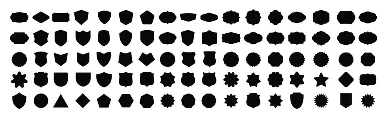 Variations of shield set silhouette. Vector illustration.