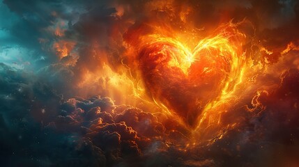 Fototapeta premium An abstract illustration of a heart with rays of light, symbolizing the power of love and freedom.
