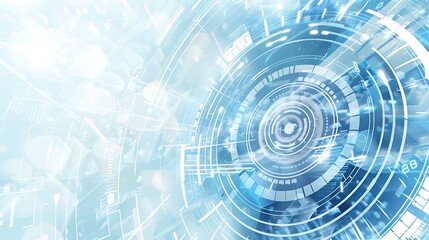 Obraz premium Abstract blue background with digital technology and futuristic elements