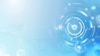 Obraz premium Abstract blue background with digital technology and futuristic elements