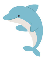 ジャンプするイルカのイラスト