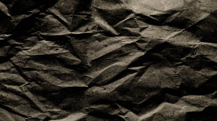 Rough and wrinkled paper texture background with dark gray-brown gradient. For backgrounds, frames, articles, dark scenes.
