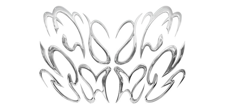 Dead Game Liquid Typography Chrome Metallic Transparent Background 