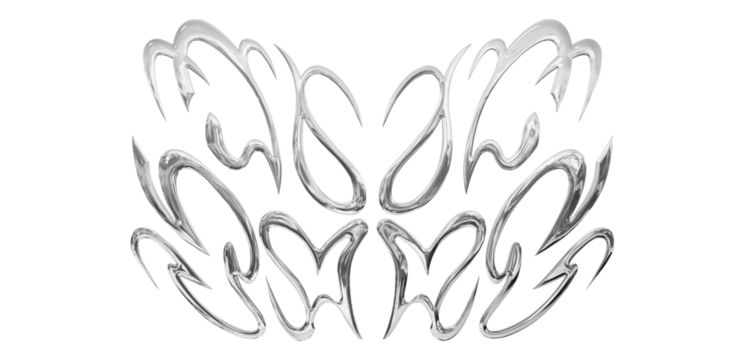 Dead Game Liquid Typography Chrome Metallic Transparent Background  - Powered by Adobe