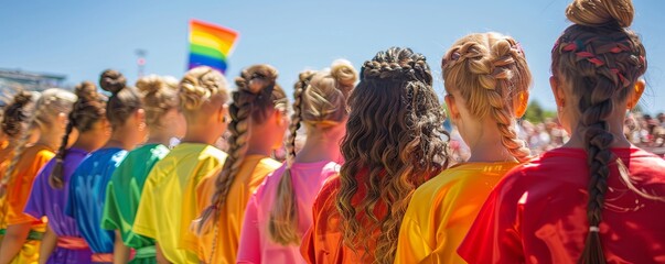 Naklejka premium LGBT choir performing at a pride event, symbolizing unity and artistic expression