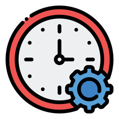 Work Time Icon in Filled Line Style