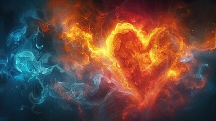 Fototapeta premium An abstract illustration of a heart with rays of light emanating from it, symbolizing the power of love and freedom.