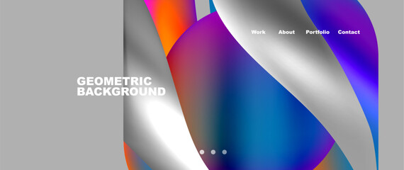 Bright multicolored geometric abstract shapes. Minimal trendy simplicity concept. Modern overlapping forms