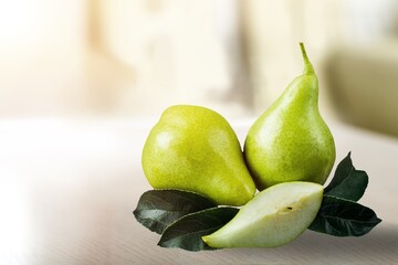Ripe tasty fresh whole pear fruit