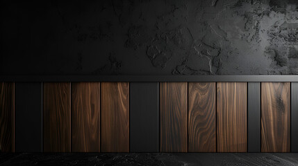 fondo con textura de madera en tonos oscuros paneles de madera café y negro textura rugosa cuadro decorativo © Erika