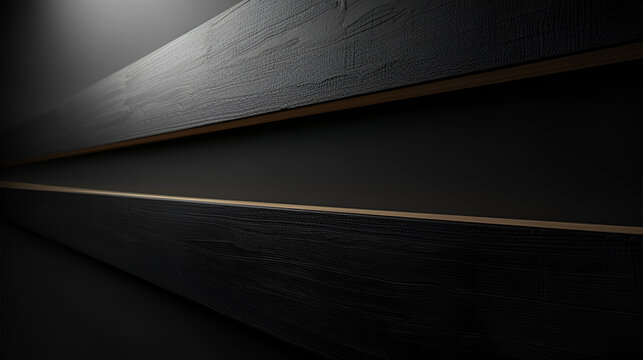 fondo negro con dise&ntilde;o elegante y sofisticado efecto madera con lineas doradas cuadro decorativo lienzo para dise&ntilde;o