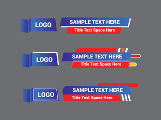 Fototapeta premium Vector Lower Third for Television News Bar Design Template, Lower Third News and Video Bars Set
