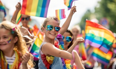 LGBTQ+ Family Celebrating Pride at a Community Event