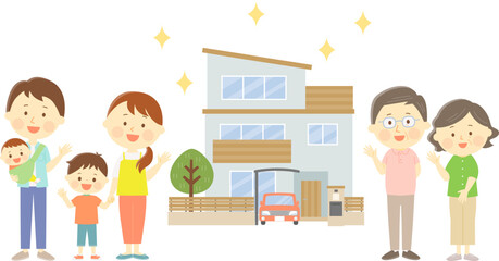 二世帯住宅を建てた6人家族