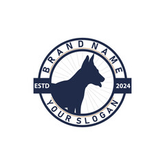 domestic dog logo animal care silhouette design simple modern template