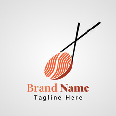 Coffee Sushi Logo, combination of coffee bean and sushi food