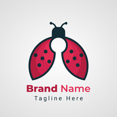 Insect Bug Keyhole Logo, combination of Insect Bug animal and Keyhole symbol