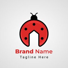 Ladybug Service Logo, combination of Bug insect animal and Wrench