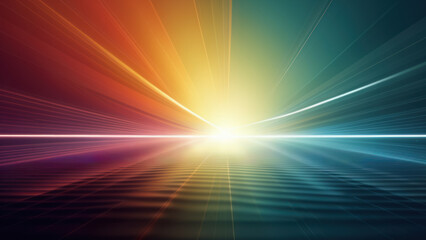 a colorful background with a sun and clouds in the sky