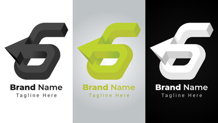 Letter G Impossible Arrow Logo, Elegant and simple logo of letter G shaped logo combined with arrow or direction with 3D shape impossible perspective style