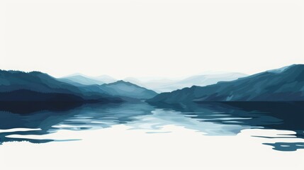 minimal vector calm lake water surface