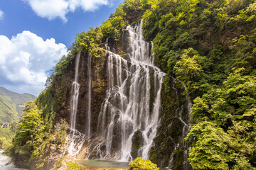 Fototapeta premium Yanyuan waterfall, in Meishan City of southwest China’s Sichuan Province