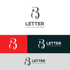 GB, BG letter logo design template elements. Modern abstract digital alphabet letter logo.