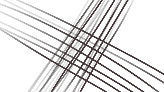 Abstract animation consists of intersecting bundles of wires, threads or lines.