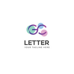 GC, CG letter logo design template elements. Modern abstract digital alphabet letter logo.