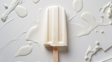 HD White background with a white ice cream popsicle